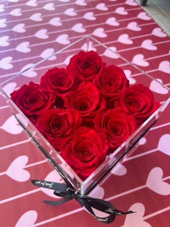 Forever Roses in Plex glass Box